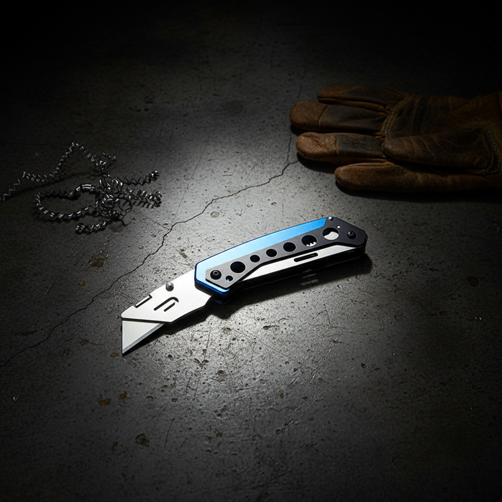 Blue & Black Utility Knife - Dark Industrial Cover