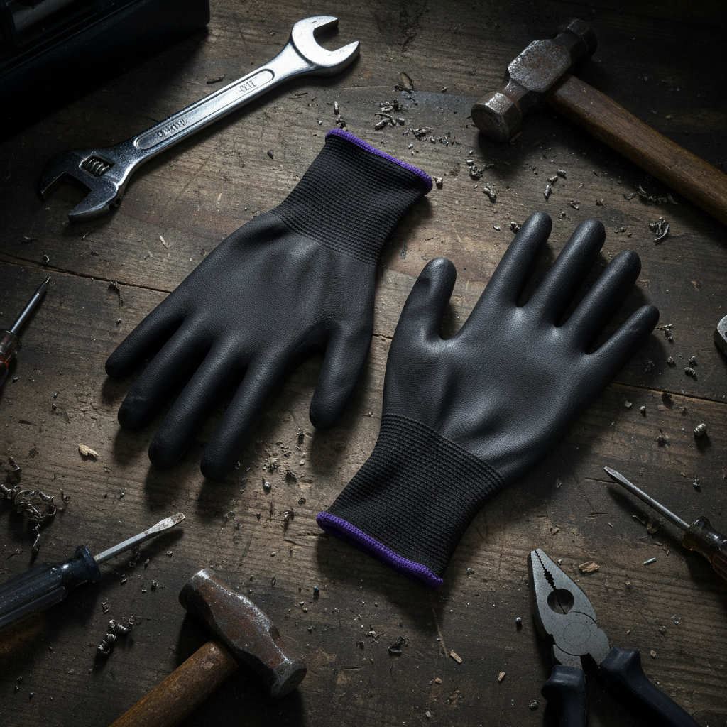 Work Gloves on Workbench